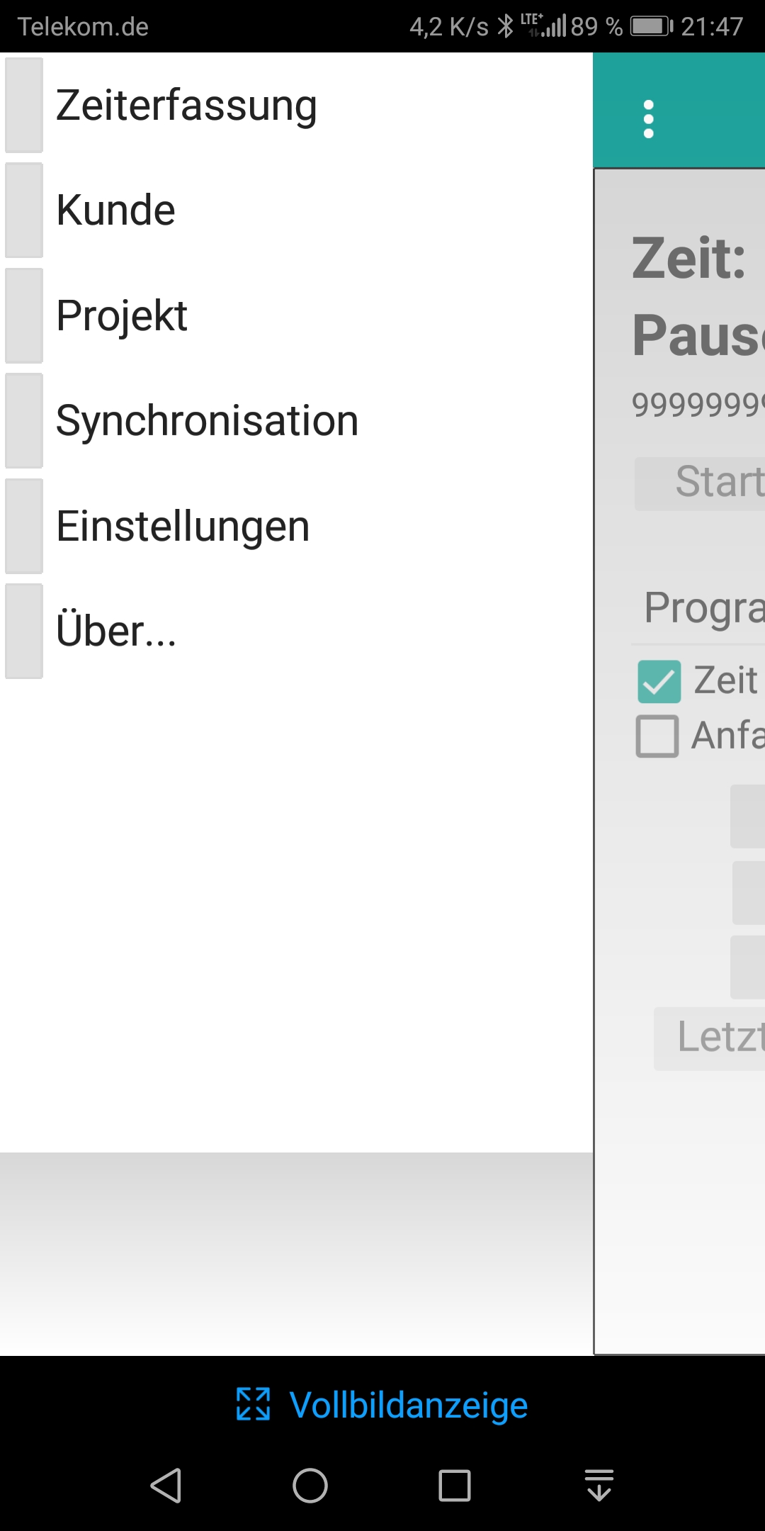 KS®.timer App - Menü