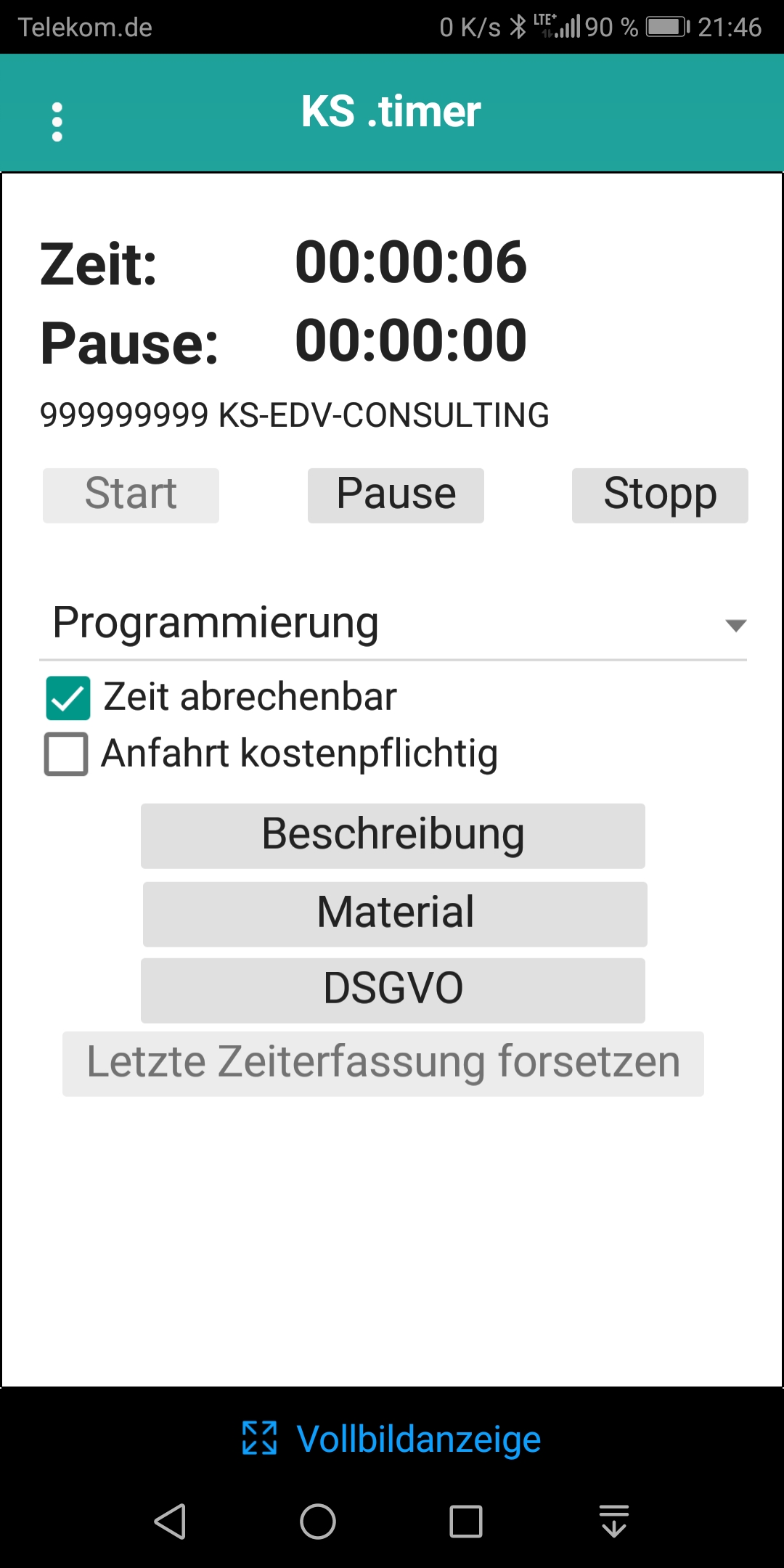 KS®.timer App - Zeiterfassung